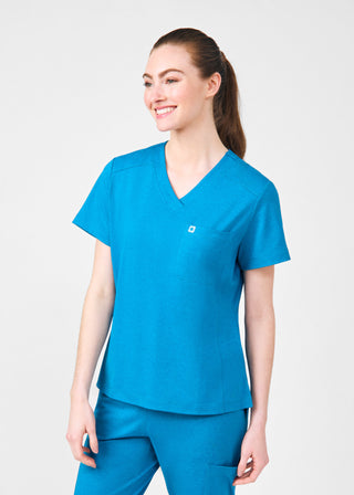 Heather Mykonos Beyond Cozy 2-Pocket V-Neck Top Scrubs
