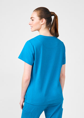 Heather Mykonos Beyond Cozy 2-Pocket V-Neck Top Scrubs