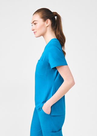 Heather Mykonos Beyond Cozy 2-Pocket V-Neck Top Scrubs