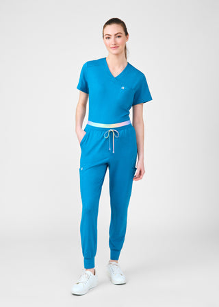 Heather Mykonos Beyond Cozy 2-Pocket V-Neck Top Scrubs