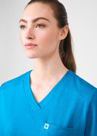 Heather Mykonos Beyond Cozy 2-Pocket V-Neck Top Scrubs