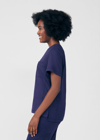 Navy Beyond Cozy 2-Pocket V-Neck Top Scrubs