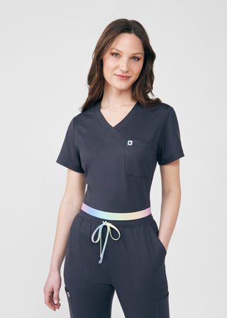 Pewter Beyond Cozy 2-Pocket V-Neck Top Scrubs