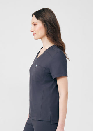 Pewter Beyond Cozy 2-Pocket V-Neck Top Scrubs