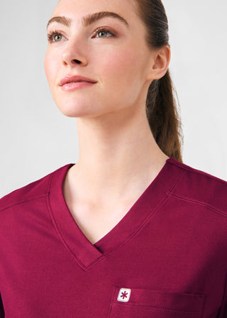Wine Beyond Cozy 2-Pocket V-Neck Top Scrubs