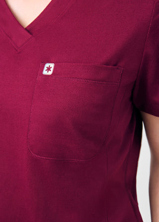 Wine Beyond Cozy 2-Pocket V-Neck Top Scrubs