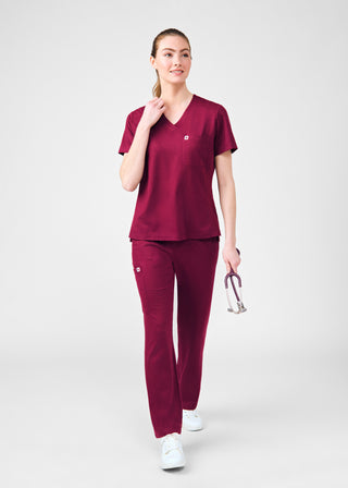 Wine Beyond Cozy 2-Pocket V-Neck Top Scrubs