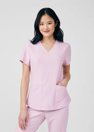 Heather Everbloom Beyond Cozy 3-Pocket V-Neck Top Scrubs