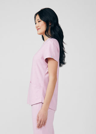 Heather Everbloom Beyond Cozy 3-Pocket V-Neck Top Scrubs