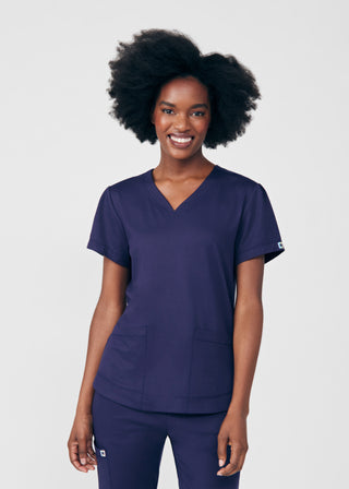 Navy Beyond Cozy 3-Pocket V-Neck Top Scrubs