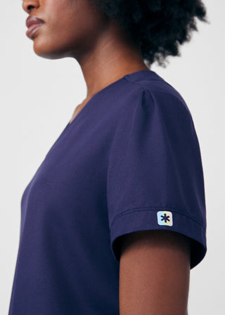 Navy Beyond Cozy 3-Pocket V-Neck Top Scrubs