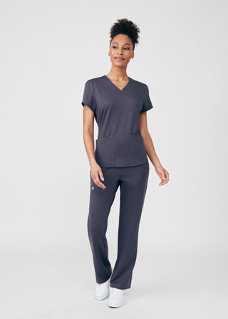 Pewter Beyond Cozy 3-Pocket V-Neck Top Scrubs
