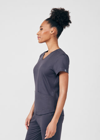 Pewter Beyond Cozy 3-Pocket V-Neck Top Scrubs
