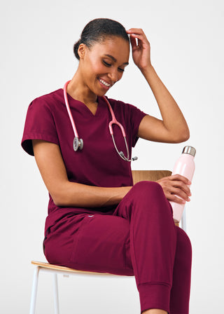Wine Beyond Cozy 3-Pocket V-Neck Top Scrubs