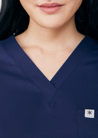 Navy Beyond Core 2-Pocket V-Neck Top Scrubs