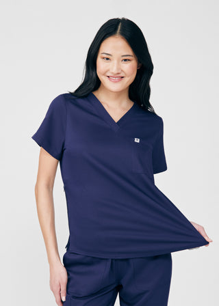 Navy Beyond Core 2-Pocket V-Neck Top Scrubs