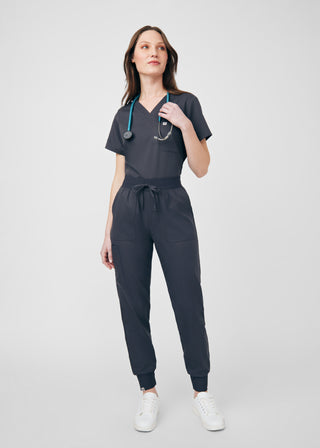 Pewter Beyond Core 2-Pocket V-Neck Top Scrubs