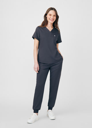 Pewter Beyond Core 2-Pocket V-Neck Top Scrubs