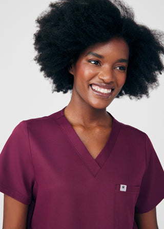 Wine Beyond Core 2-Pocket V-Neck Top Scrubs