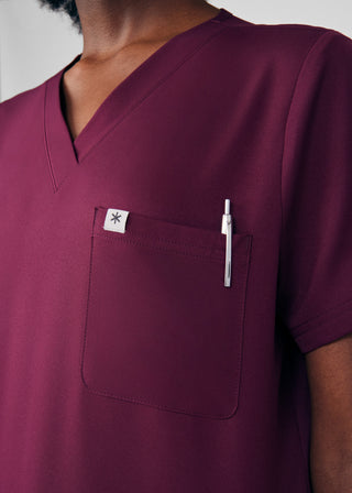Wine Beyond Core 2-Pocket V-Neck Top Scrubs