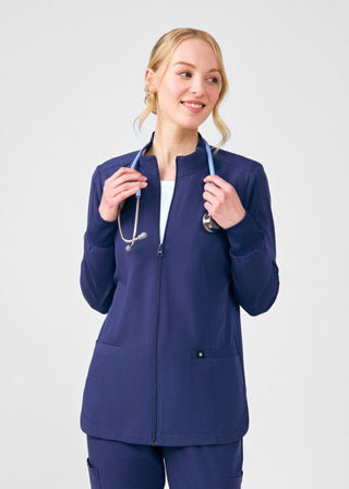Navy Beyond Happy 3-Pocket Jacket Scrubs