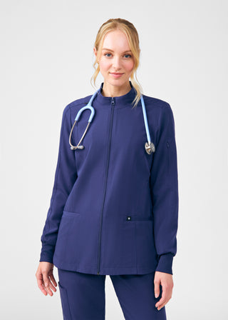 Navy Beyond Happy 3-Pocket Jacket Scrubs