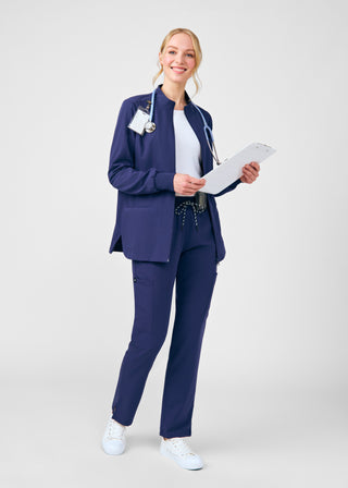 Navy Beyond Happy 3-Pocket Jacket Scrubs