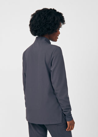 Pewter Beyond Happy 3-Pocket Jacket Scrubs