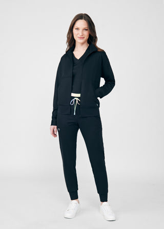 Black Beyond Cozy 2-Pocket Jacket Scrubs