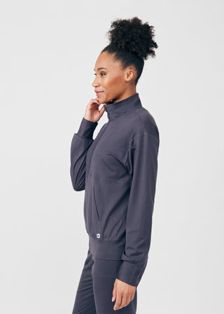 Pewter Beyond Cozy 2-Pocket Jacket Scrubs