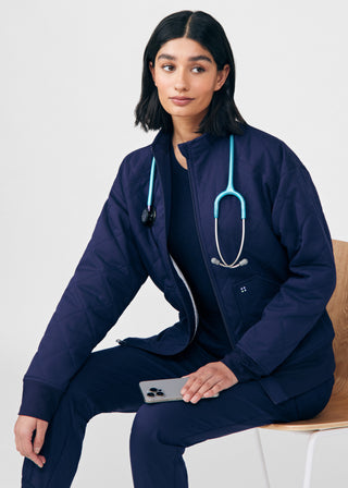 Navy VIBE 3-Pocket Jacket Scrubs