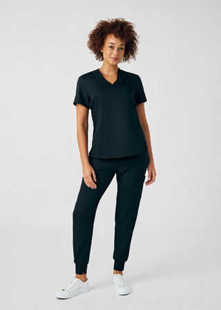 Black VIBE 2-Pocket V-Neck Top Scrubs