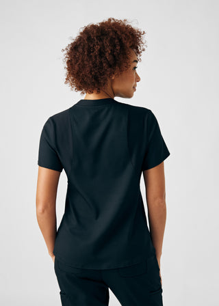 Black VIBE 2-Pocket V-Neck Top Scrubs