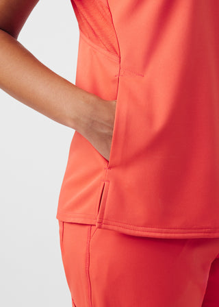 Coral Sunset VIBE 2-Pocket V-Neck Top Scrubs