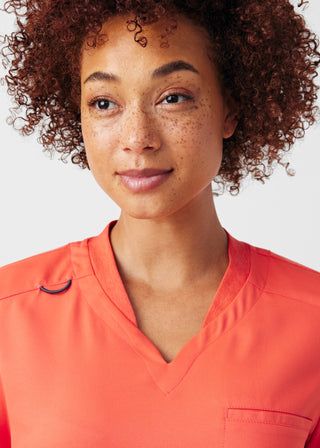 Coral Sunset VIBE 2-Pocket V-Neck Top Scrubs