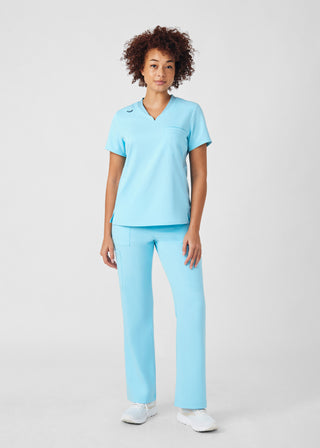Island Blue VIBE 2-Pocket V-Neck Top Scrubs