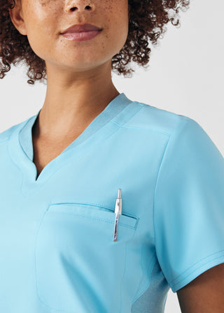 Island Blue VIBE 2-Pocket V-Neck Top Scrubs