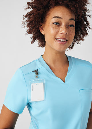 Island Blue VIBE 2-Pocket V-Neck Top Scrubs