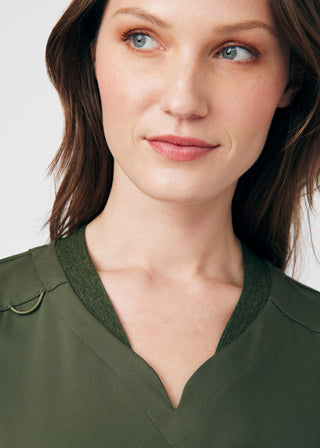 Olive VIBE 2-Pocket V-Neck Top Scrubs