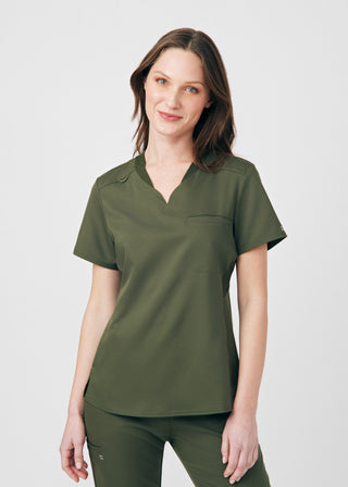 Olive VIBE 2-Pocket V-Neck Top Scrubs