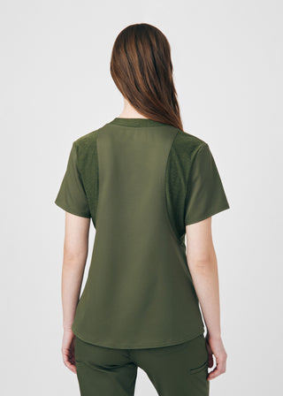 Olive VIBE 2-Pocket V-Neck Top Scrubs