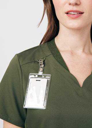 Olive VIBE 2-Pocket V-Neck Top Scrubs