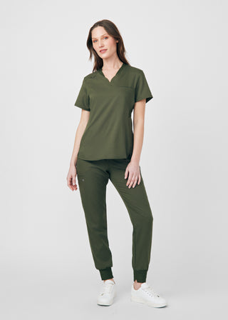Olive VIBE 2-Pocket V-Neck Top Scrubs