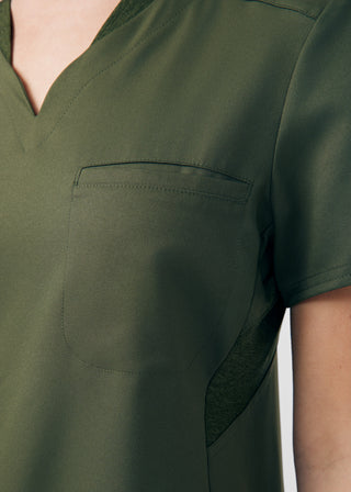 Olive VIBE 2-Pocket V-Neck Top Scrubs