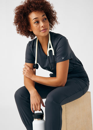 Pewter VIBE 2-Pocket V-Neck Top Scrubs