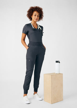 Pewter VIBE 2-Pocket V-Neck Top Scrubs