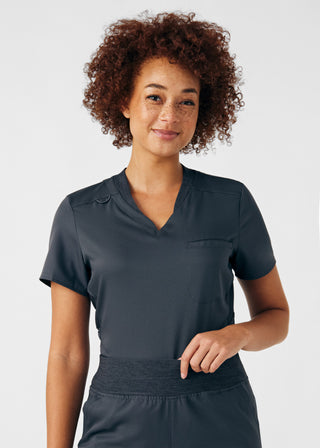 Pewter VIBE 2-Pocket V-Neck Top Scrubs