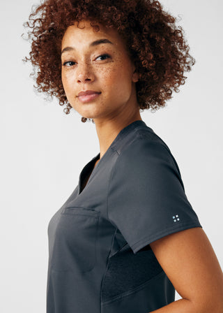 Pewter VIBE 2-Pocket V-Neck Top Scrubs