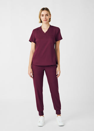 Wine VIBE 2-Pocket V-Neck Top Scrubs