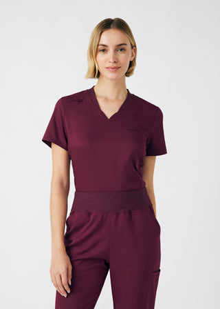 Wine VIBE 2-Pocket V-Neck Top Scrubs